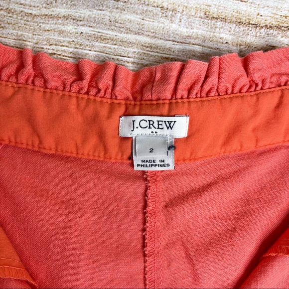 Women's JCrew Coral Ruffle Shorts Size 2 - Picture 4 of 6
